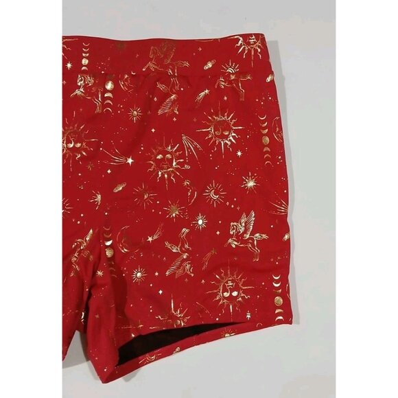 Torrid Retro Chic Ultra High Rise 3.5 Inch Swim Shorts Size 2 2X Red Celestial - Picture 2 of 9